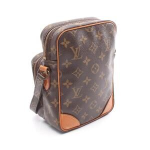 Louis Vuitton Shoulder Canvas Amazon Bag Leather Monogram Brown